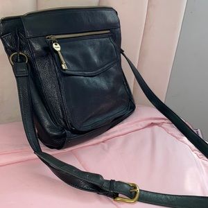 VINTAGE FOSSIL FULL GRAIN PEBLE LEATHER TRAVEL/EVERY DAY CROSSBODY BAG